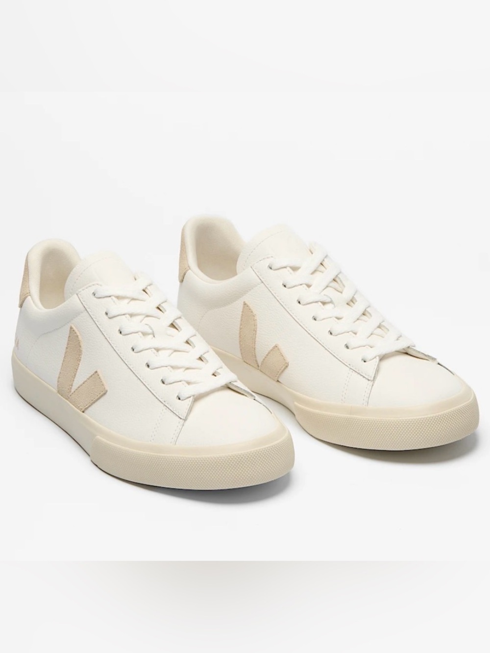 NWT VEJA Campo Chromefree Leather Sneakers Extra White Almond US 9 / EU 40 - Picture 2 of 10